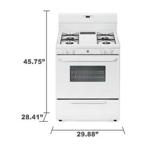 Kenmore 73032  4.2 cu. ft. Freestanding Gas Range w/ Broil &amp Serve Drawer - White view 2
