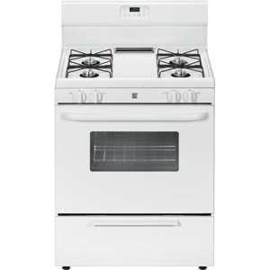 Kenmore 73032  4.2 cu. ft. Freestanding Gas Range w/ Broil &amp Serve Drawer - White view 1