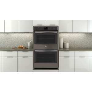 GE Profile Series PT7550EHES  30" Electric Double Wall Oven w/ True Convection - Slate view 2