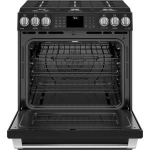 GE Cafe CGS986EELDS Series CGS986EELDS 30" Slide-In Gas Range w/ Warming Drawer - Black view 3