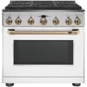 GE Cafe CGY366P4MW2 36" Professional Gas Range - Matte White view 1