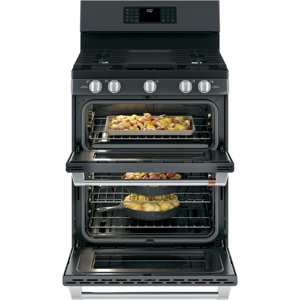 GE Cafe CGB550P3MD1 30" Freestanding Gas Double Oven with Convection Range - Matte Black view 2