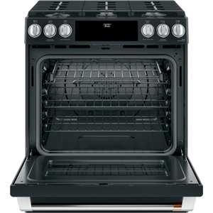 GE Cafe C2S900P3MD1 30" Slide-In Dual Fuel Convection Range w/ Warming Drawer -Matte Black view 6