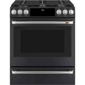 GE Cafe C2S900P3MD1 30" Slide-In Dual Fuel Convection Range w/ Warming Drawer -Matte Black view 1