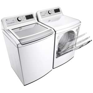 LG WT7300CW 5.0 cu. ft. MEGA Capacity Smart Wi-Fi Enabled Top Load Washer – White view 5