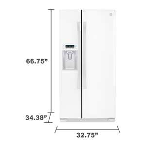 Kenmore Elite 51822  21.9 Cu. Ft. Side-by-Side Refrigerator with Dispenser - White view 2