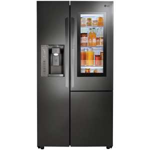 LG LSXC22396D 21.7 cu. ft. Smart Counter-Depth Side-By-Side Refrigerator w/InstaView– Black SS view 1